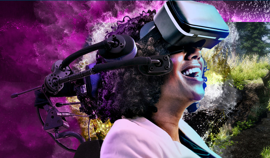 A person wearing virtual reality goggles

Description automatically generated